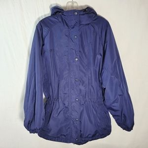 Columbia blue lined jacket with hoodie